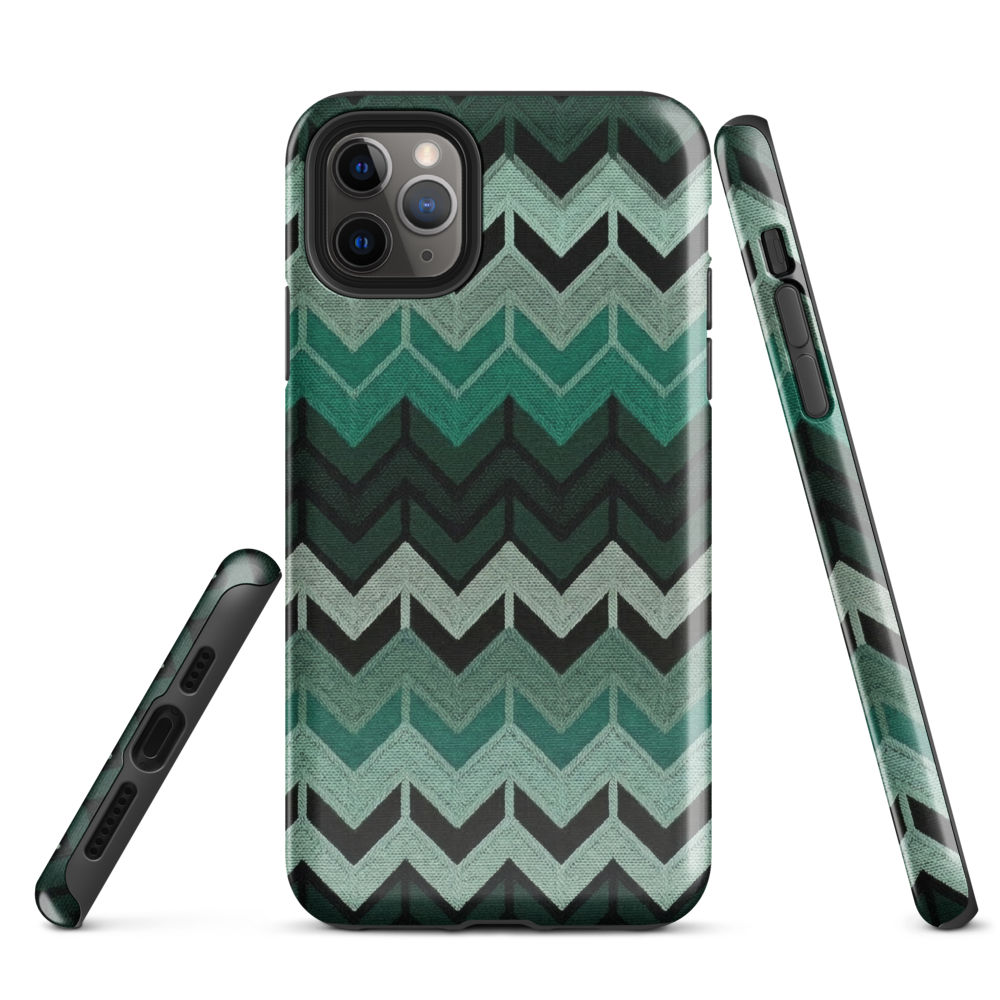 Green Chevron Tough Case for iPhone®