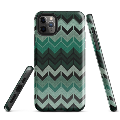 Green Chevron Tough Case for iPhone®