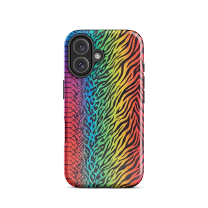 Vibrant Rainbow Snake Skin Leopard & Zebra Print Case for iPhone®