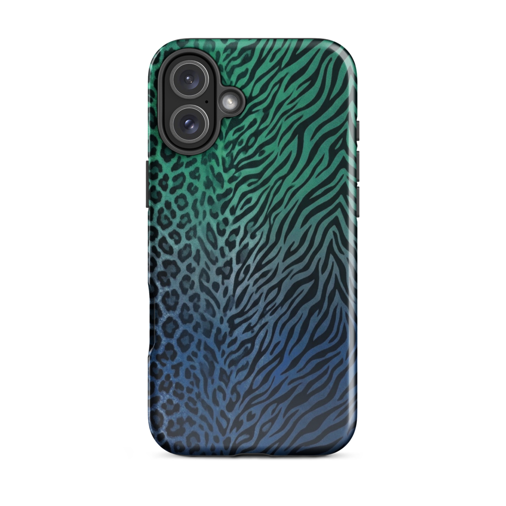 Blue to Teal Zebra & Leopard Print  Tough Case for iPhone®