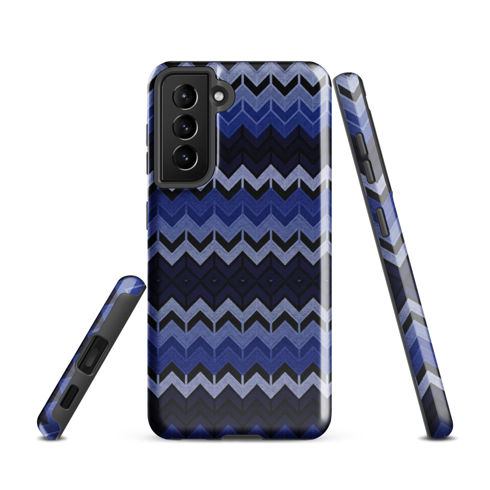 Blue Chevron Pattern Tough Case for Samsung