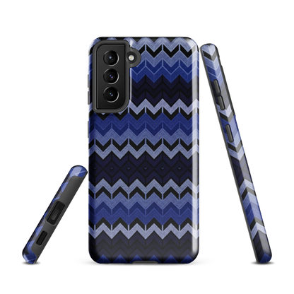 Blue Chevron Pattern Tough Case for Samsung