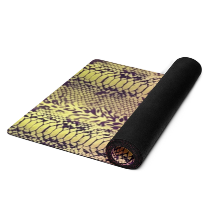 Yellow & Pink Snake Skin & Leopard Print Pilates Yoga Mat