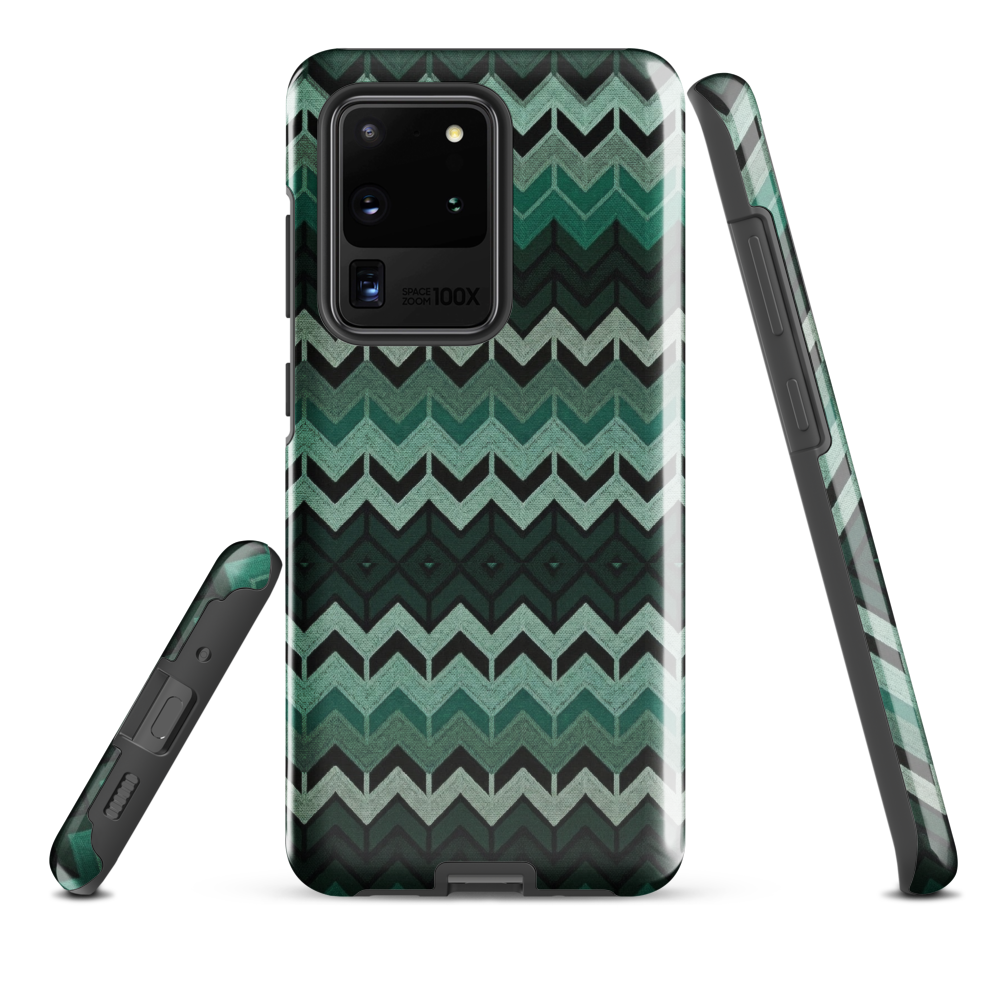 Green Chevron Tough Case for Samsung