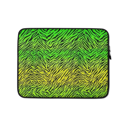 Green & Yellow Zebra Print Laptop Sleeve