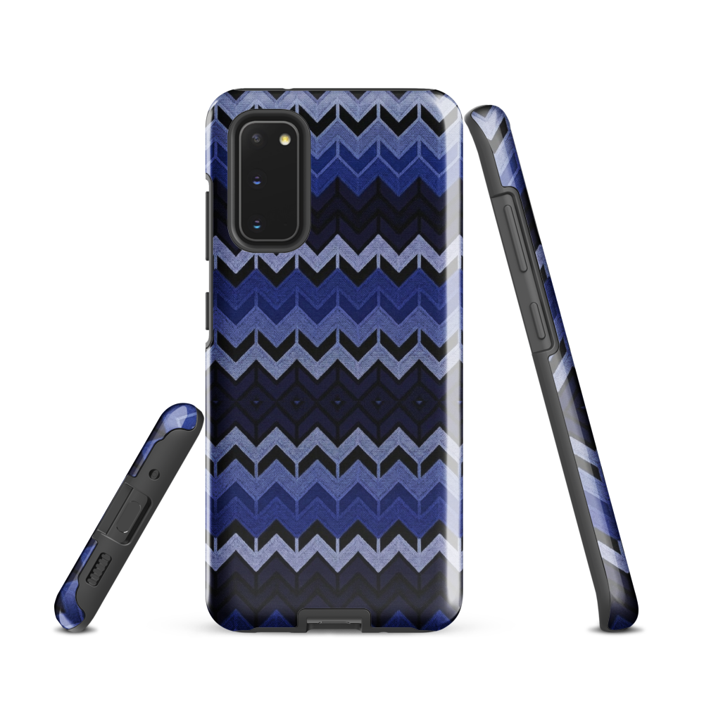 Blue Chevron Pattern Tough Case for Samsung