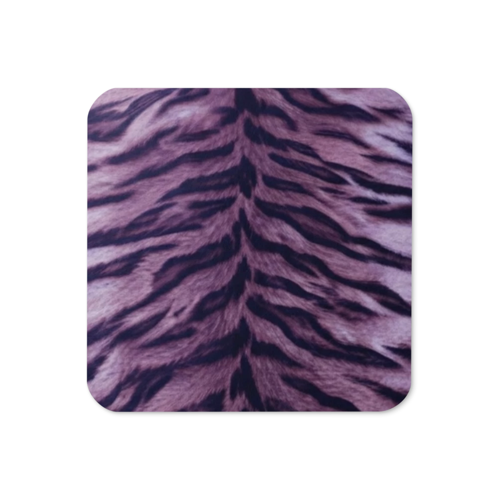 Purple Tiger Print Cork-Back Coaster