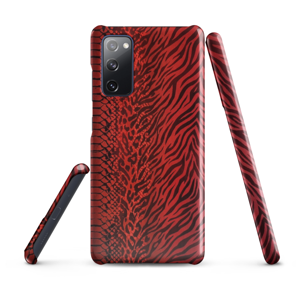 Red Zebra Snake & Leopard Print Snap Case for Samsung