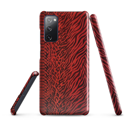Red Zebra Snake & Leopard Print Snap Case for Samsung