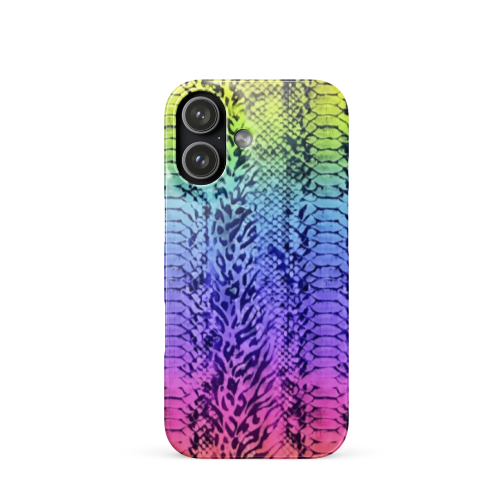 Neon Rainbow Snake Skin & Leopard Print Snap Case for iPhone