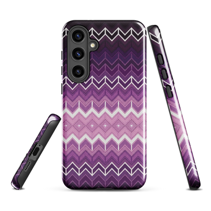 Purple Classic Chevron White Pattern Tough Case for Samsung