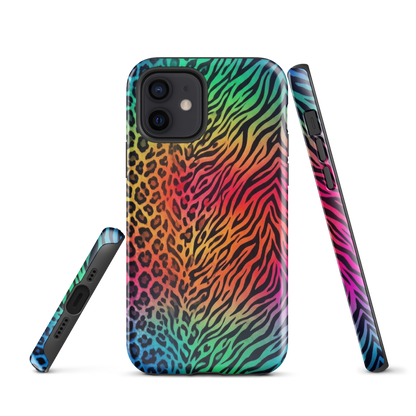 Vibrant Rainbow Zebra & Leopard Print Tough Case for iPhone®