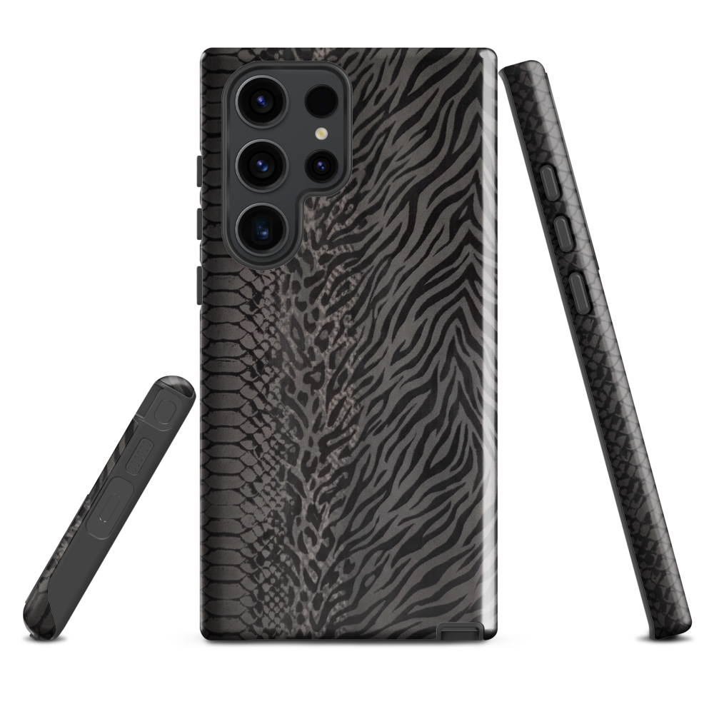 Black and Gray Zebra and Leopard print Tough Case for Samsung