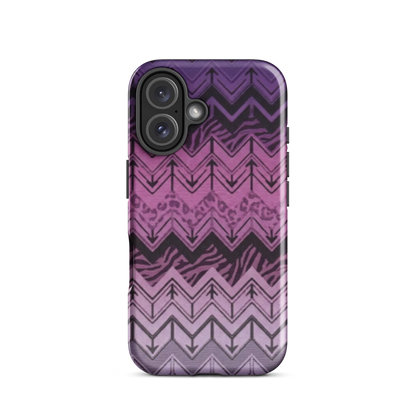 Purple Chevron Zebra & Leopard Print Tough Case for iPhone®