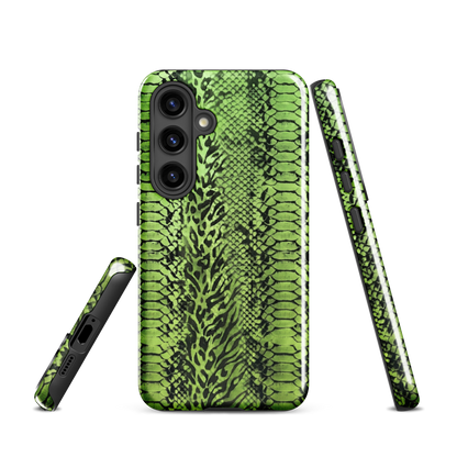Green Snake Skin & Leopard Print Tough Case for Samsung