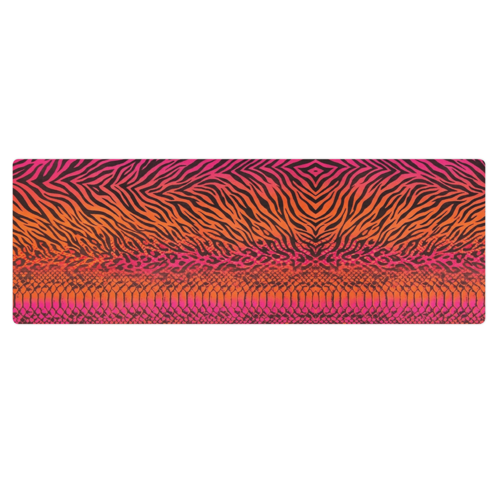 Orange & Pink Snake Skin Zebra & Leopard Print Pilates Yoga Mat