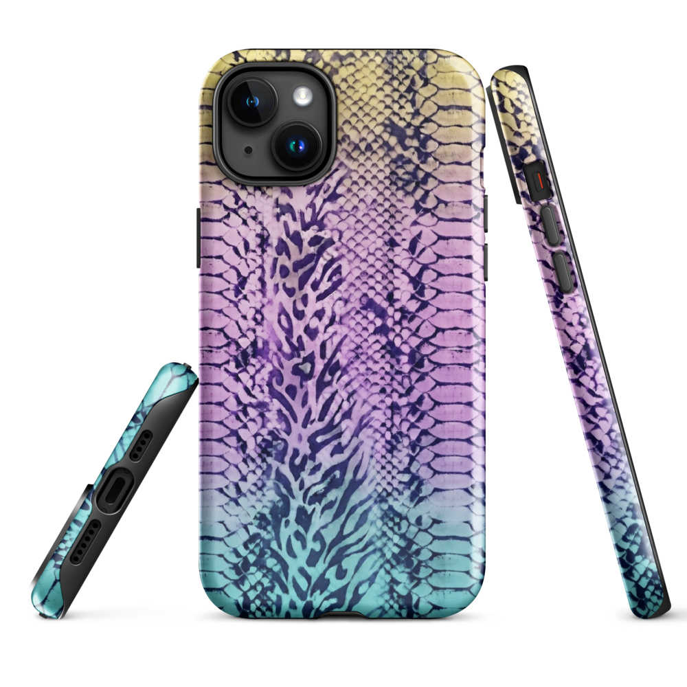 Faded Rainbow Snake Skin Zebra & Leopard Print Tough Case for iPhone®
