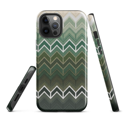 Green Chevron Tough Case for iPhone®