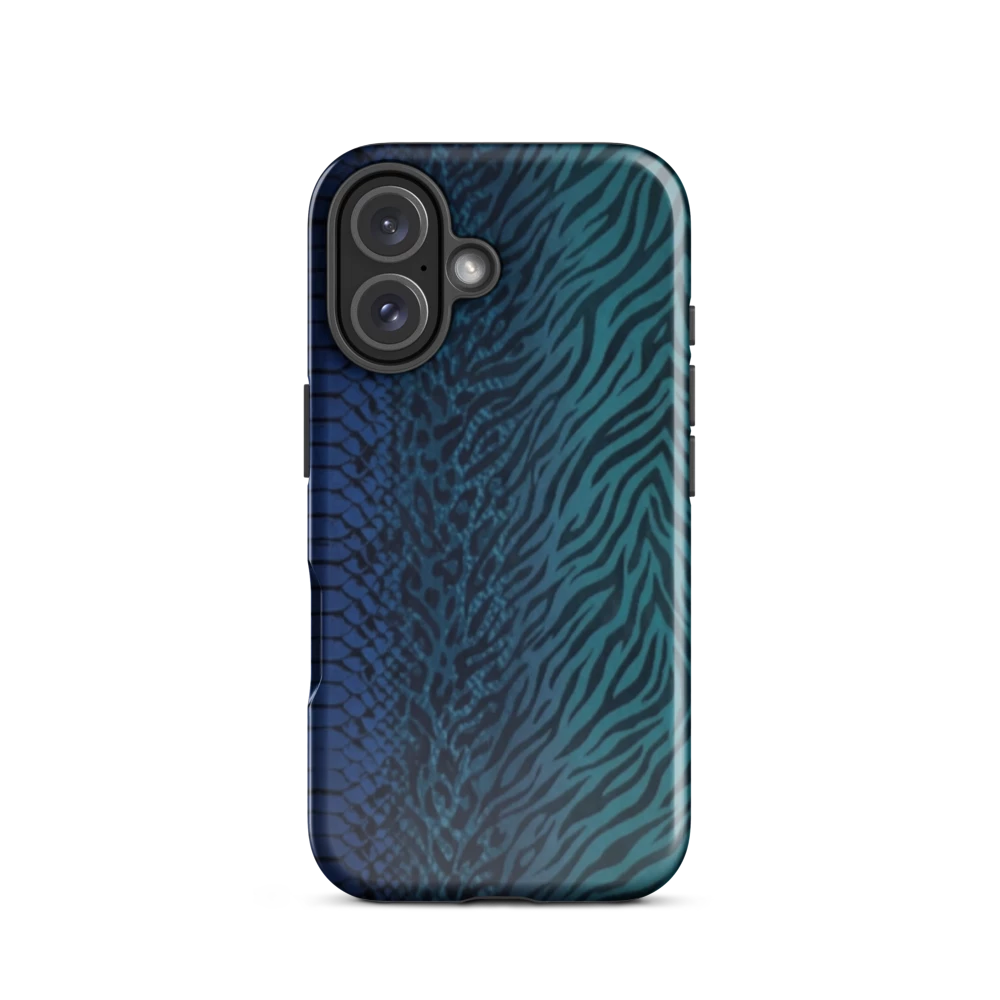 Blue & Teal Snake Skin Zebra & Leopard Print Tough Case for iPhone®