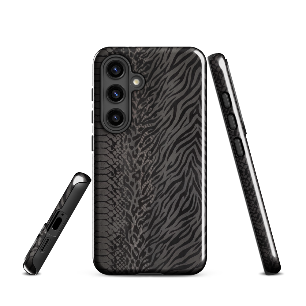 Black and Gray Zebra and Leopard print Tough Case for Samsung