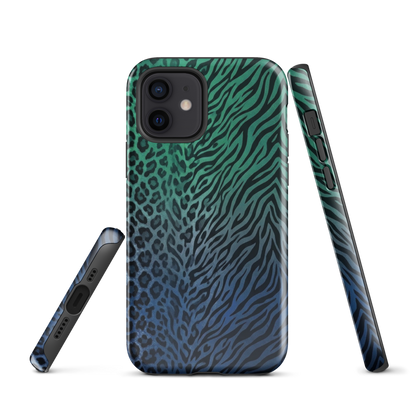 Blue to Teal Zebra & Leopard Print  Tough Case for iPhone®