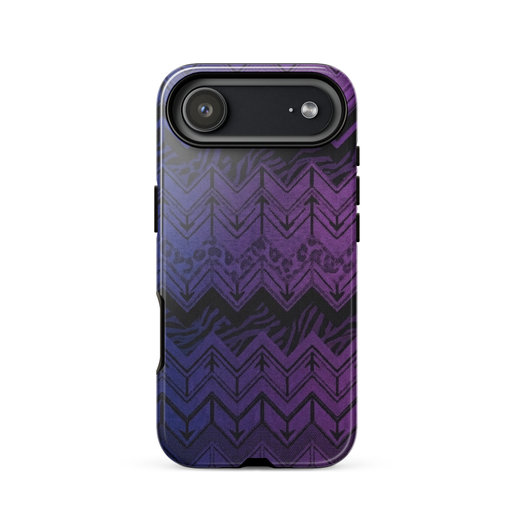 Purple to Blue Chevron Zebra & Leopard Print Tough Case for iPhone®