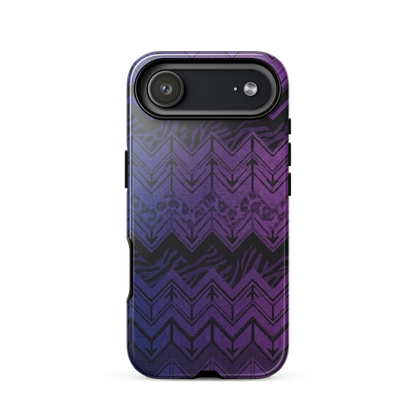 Purple to Blue Chevron Zebra & Leopard Print Tough Case for iPhone®