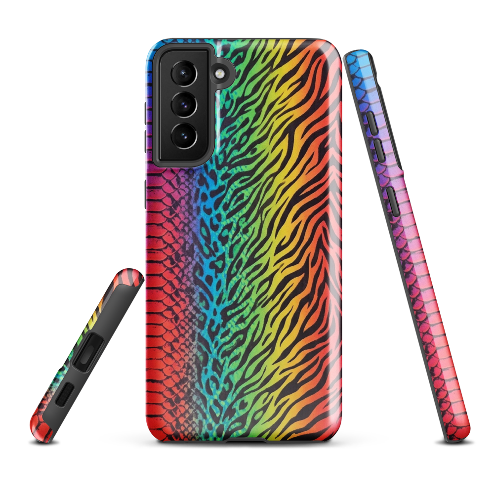 Vibrant Rainbow Snake Skin Zebra & Leopard Print Tough Case for Samsung
