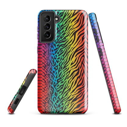 Vibrant Rainbow Snake Skin Zebra & Leopard Print Tough Case for Samsung