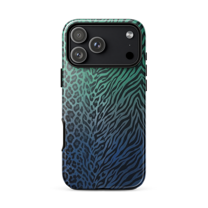 Blue to Teal Zebra & Leopard Print  Tough Case for iPhone®