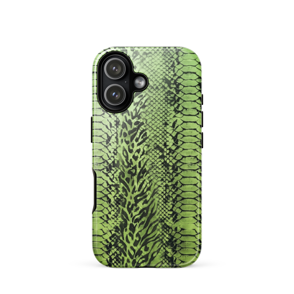 Green Snake Skin & Leopard Print Tough Case for iPhone®
