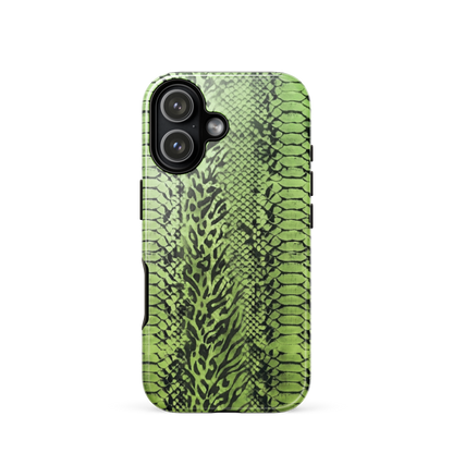 Green Snake Skin & Leopard Print Tough Case for iPhone®