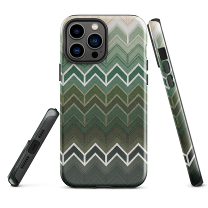 Green Chevron Tough Case for iPhone®