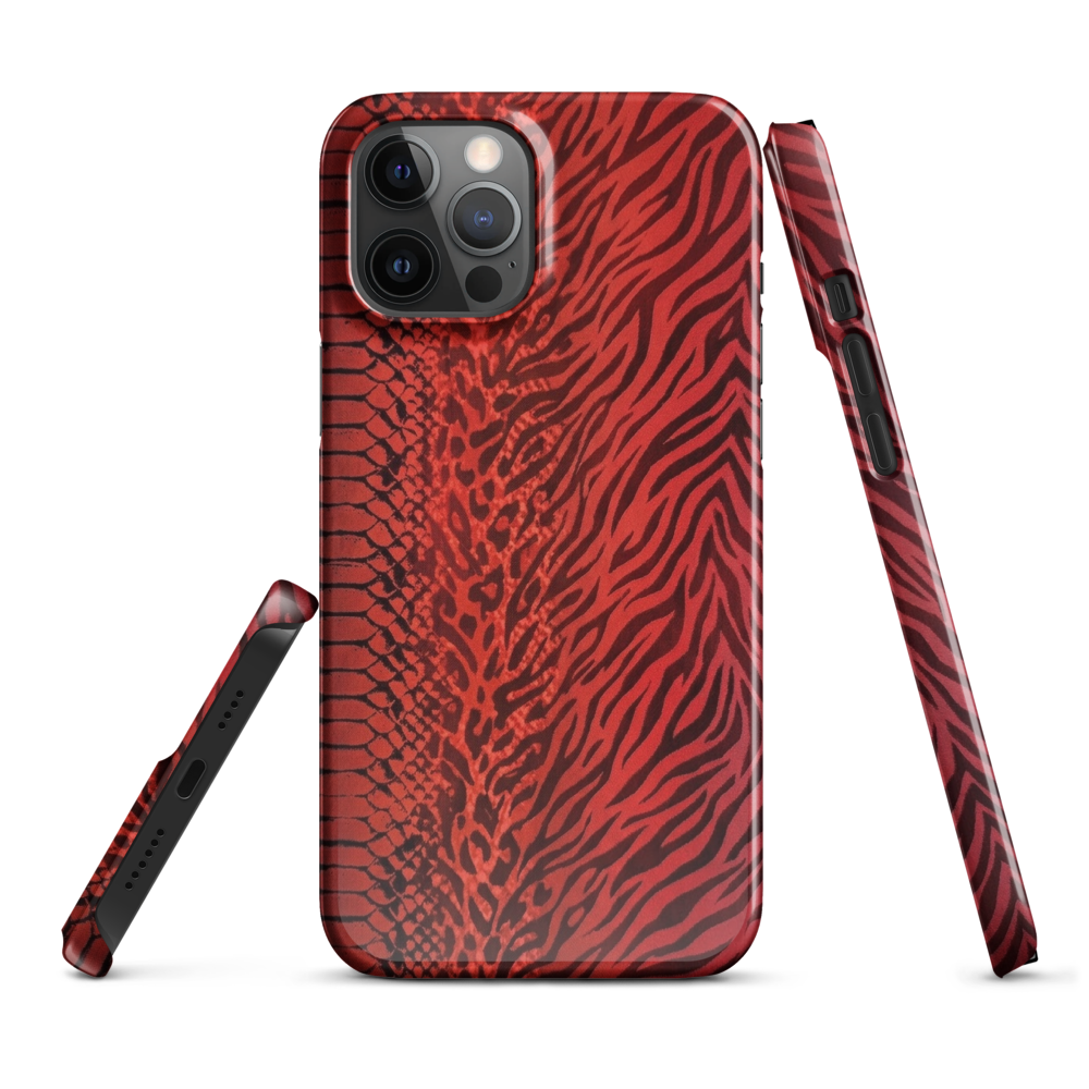Red Zebra Snake & Leopard Print Snap Case for iPhone