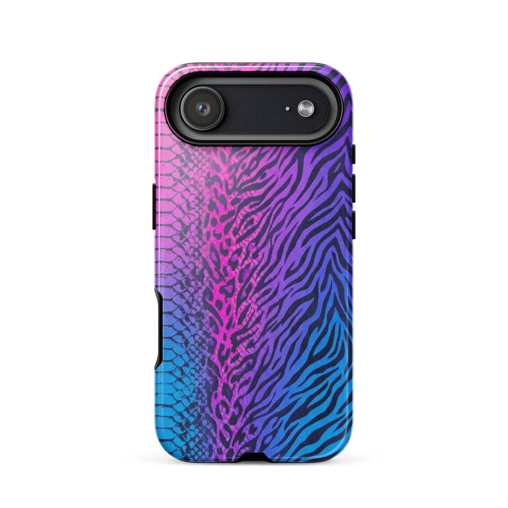Pink & Blue Snake Skin Leopard & Zebra Print Tough Case for iPhone®