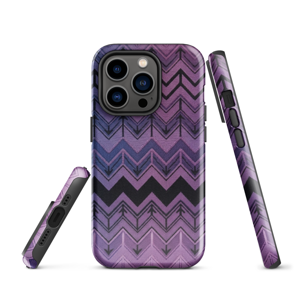 Purple Chevron & Blue Pattern Tough Case for iPhone®