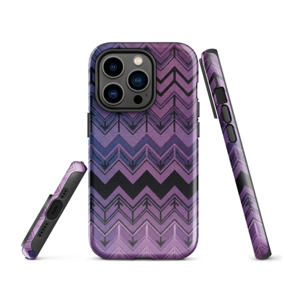 Purple Chevron & Blue Pattern Tough Case for iPhone®