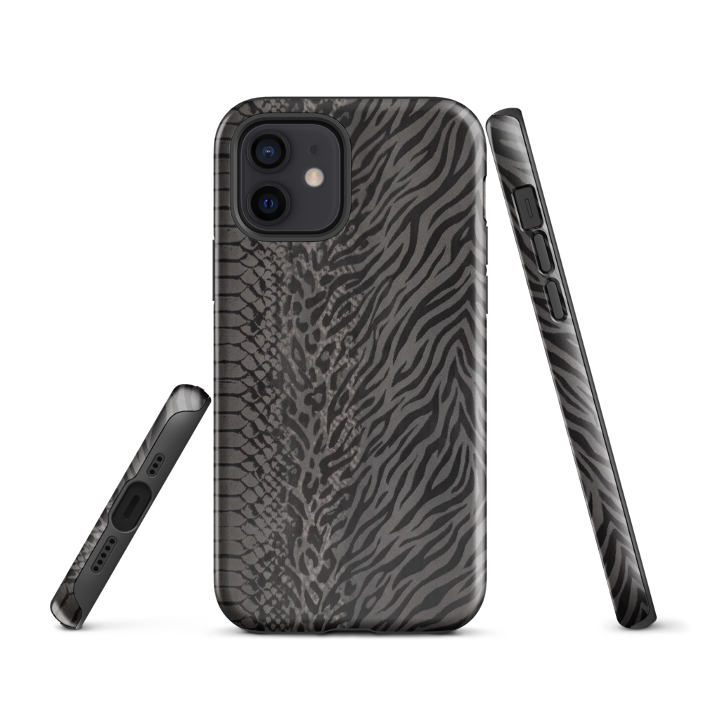 Dark Gray Zebra Print y2k inspired Tough Case for iPhone®