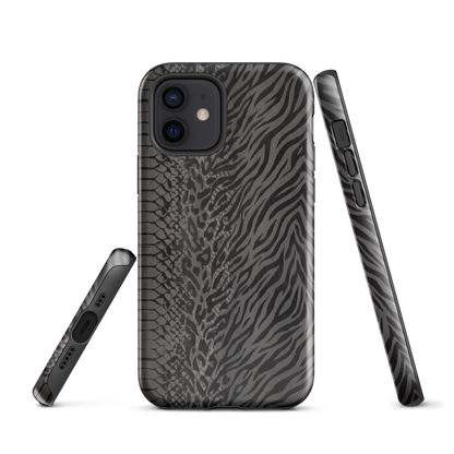 Dark Gray Zebra Print y2k inspired Tough Case for iPhone®