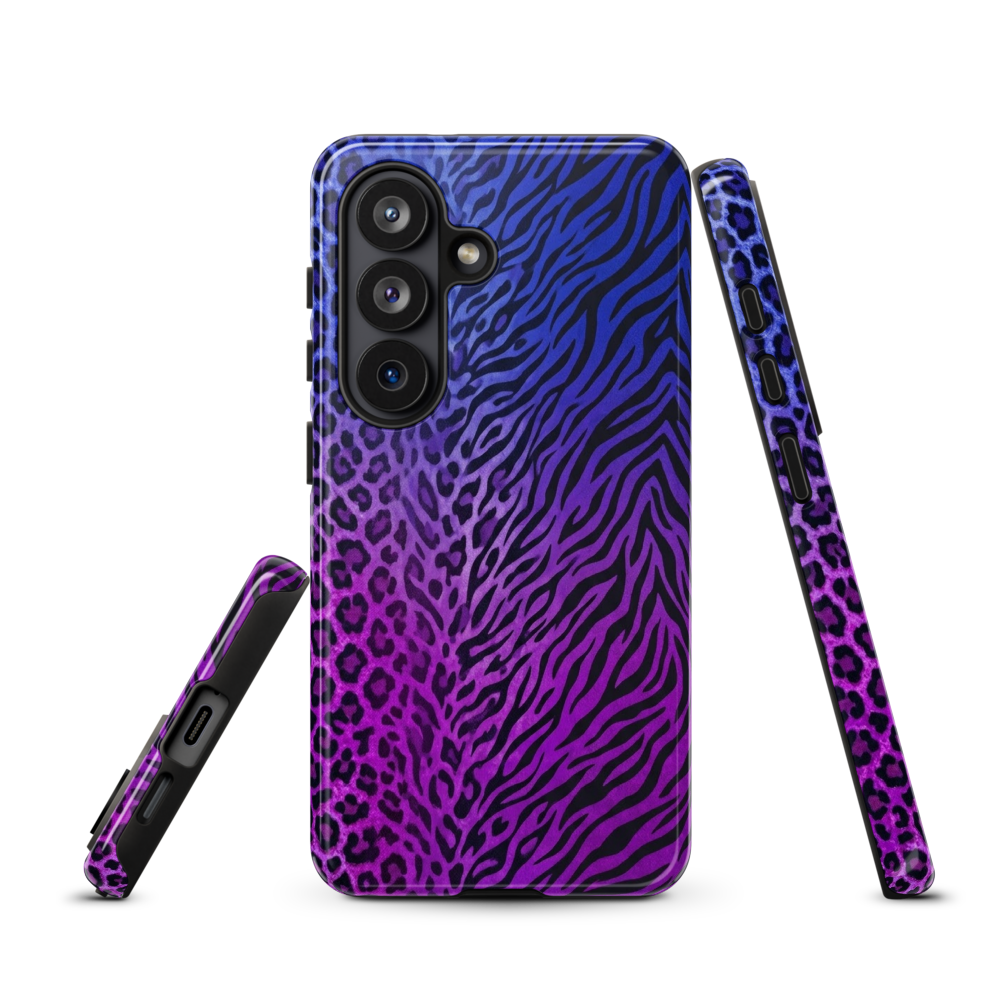 Blue to Purple Zebra & Leopard Print Tough Case for Samsung