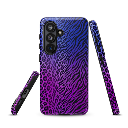 Blue to Purple Zebra & Leopard Print Tough Case for Samsung