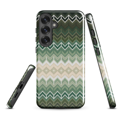 Green Chevron Classic White Pattern Tough Case for Samsung