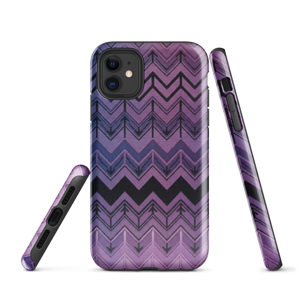 Purple Chevron & Blue Pattern Tough Case for iPhone®