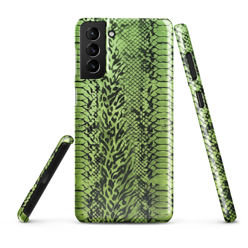 Green Snake Skin & Leopard Print Snap Case for Samsung