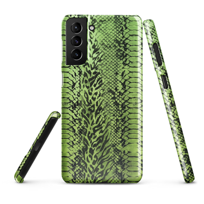 Green Snake Skin & Leopard Print Snap Case for Samsung