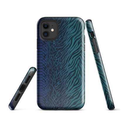 Blue & Teal Snake Skin Zebra & Leopard Print Tough Case for iPhone®