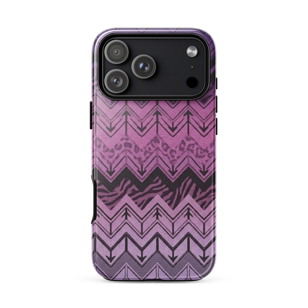 Purple Chevron Zebra & Leopard Print Tough Case for iPhone®