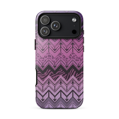 Purple Chevron Zebra & Leopard Print Tough Case for iPhone®