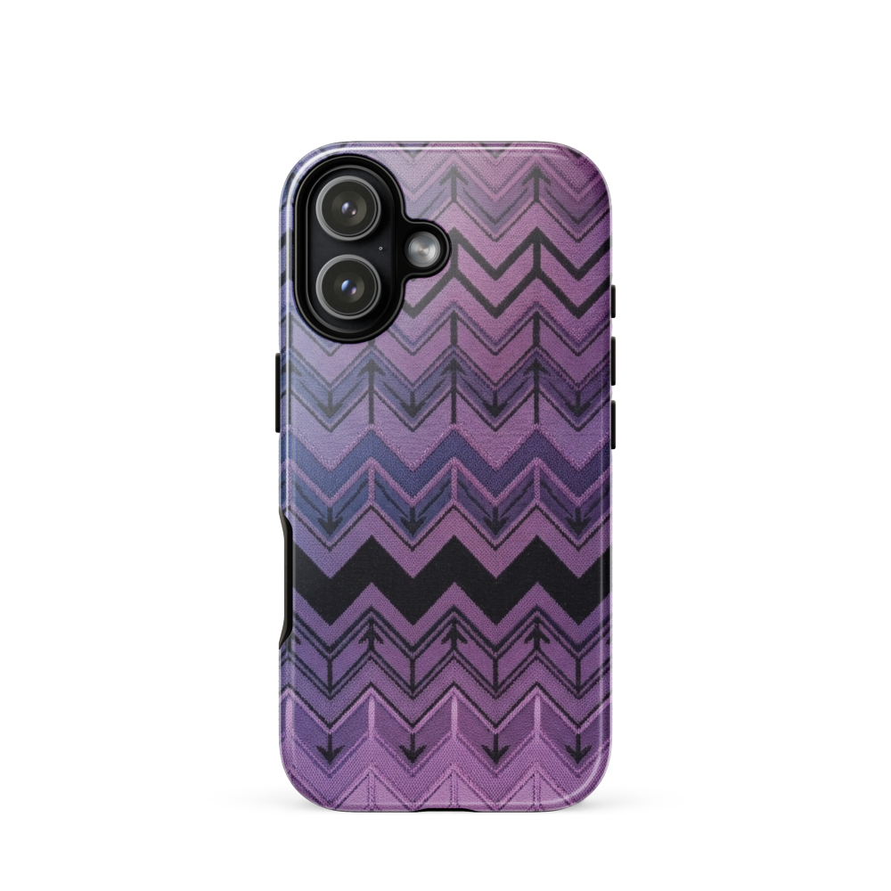 Purple Chevron & Blue Pattern Tough Case for iPhone®