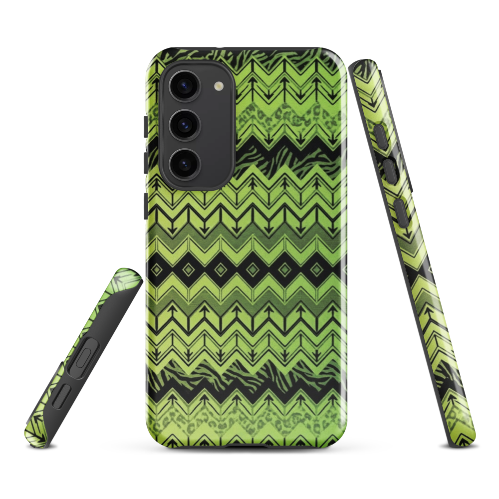 Lime Green Zebra & Leopard Print Chevron Tough Case for Samsung